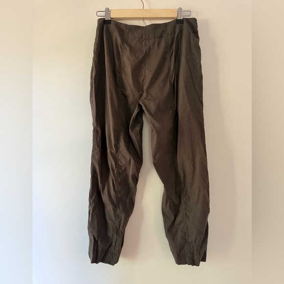 Eileen Fisher Brown Tan Linen Blend Cargo Pants Joggers size 4 EUC - Picture 2 of 9